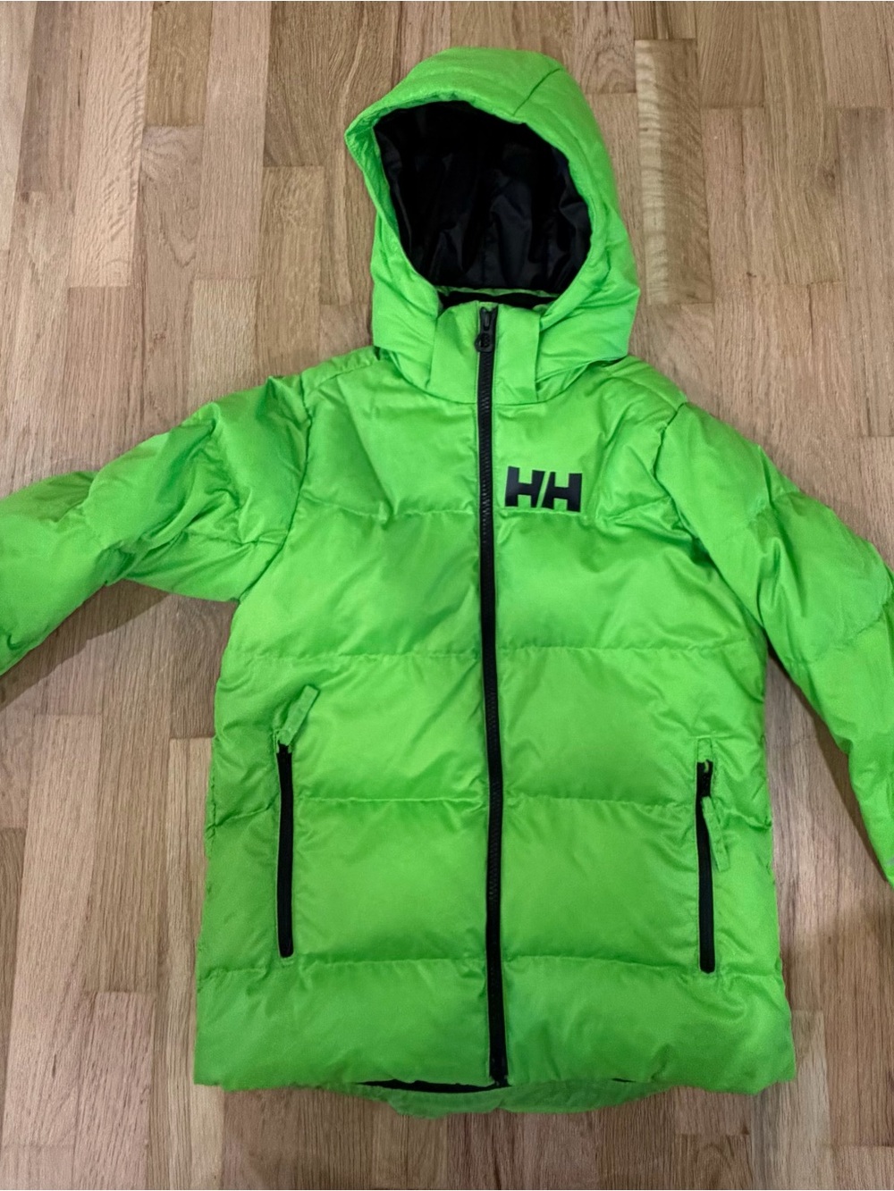 Helly Hansen Kids Bright Green Hooded Puffer Jacket